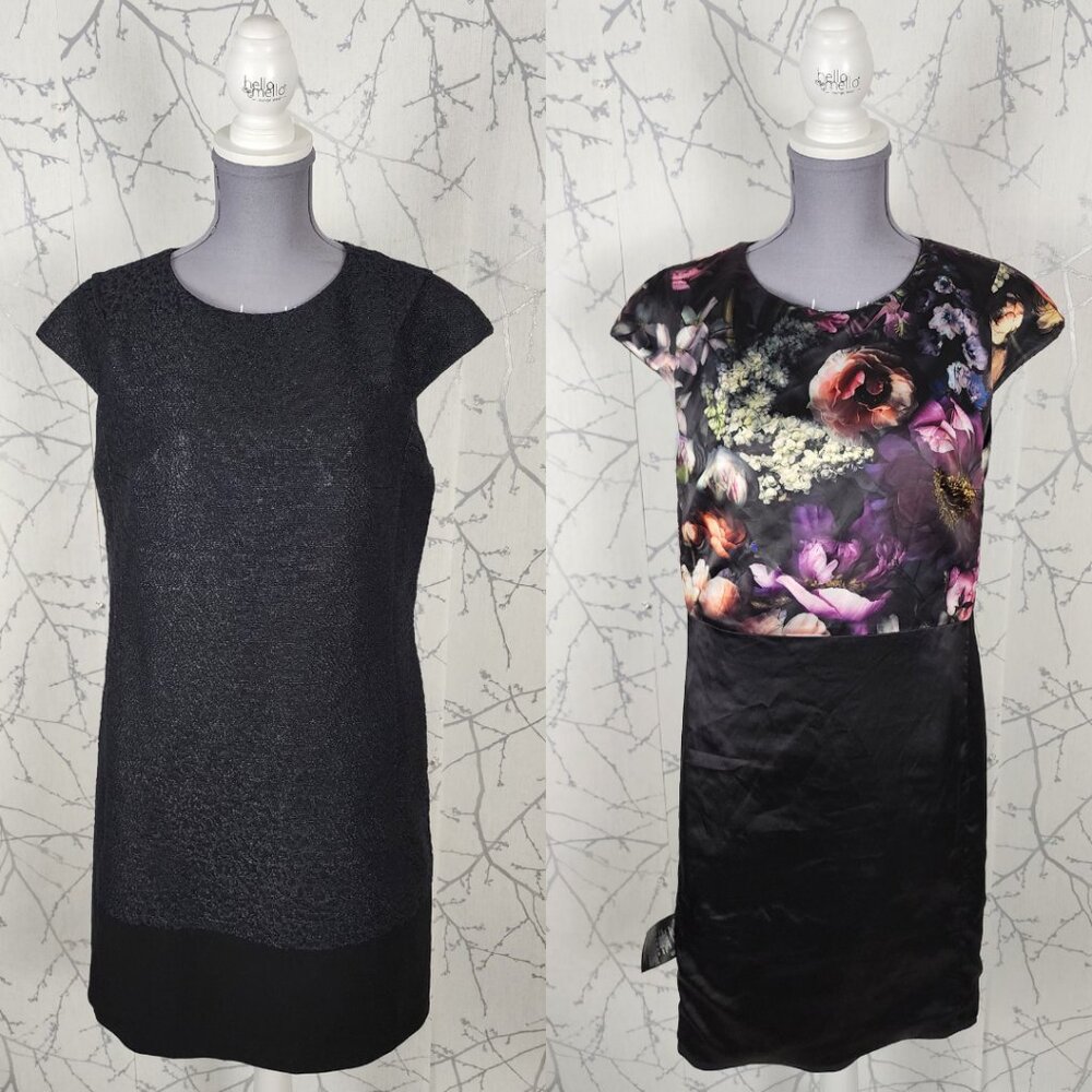 Ted Baker London Reversible Tweed Floral Satin Sheath Dress